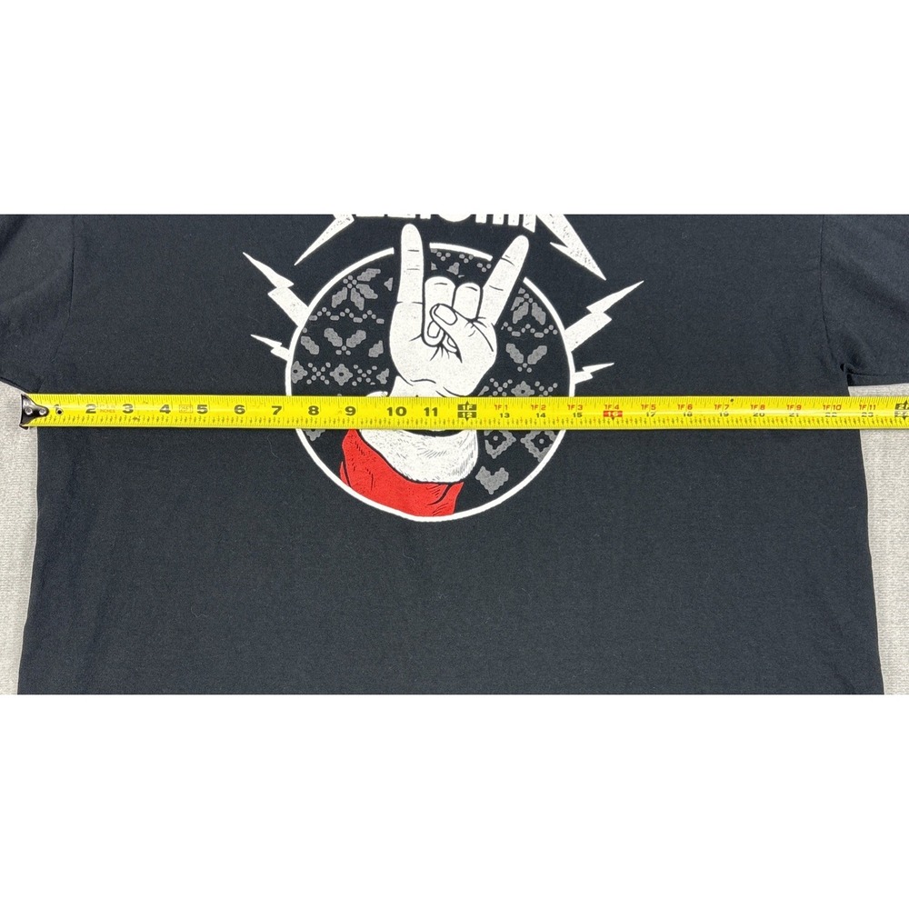 Fruit of the Loom HD Cotton T-Shirt XL Black Santa Rock Sleighin Crew Neck - Picture 6 of 7